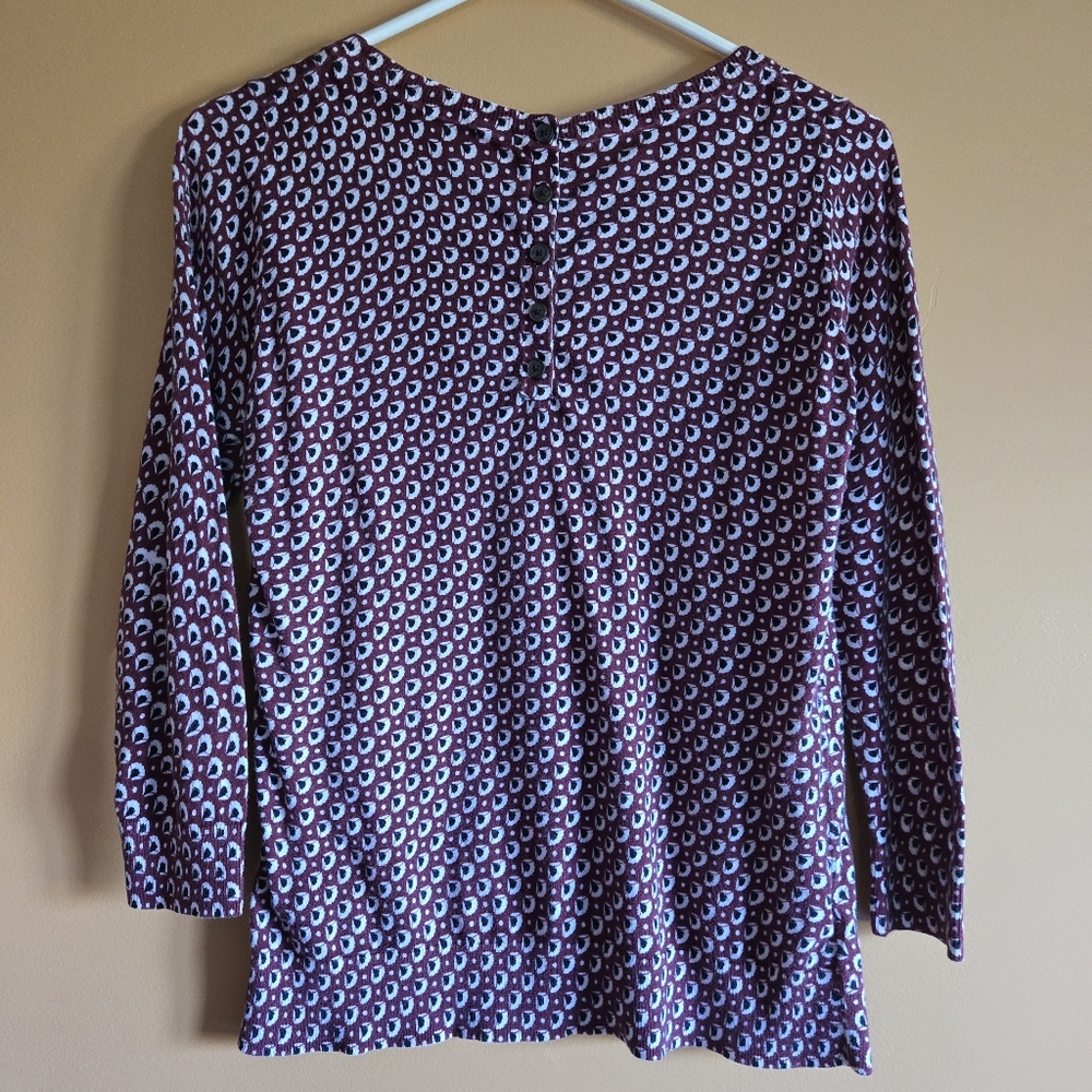 LOFT Patterned Top With Button Closure PTP=16.5" - Picture 4 of 5